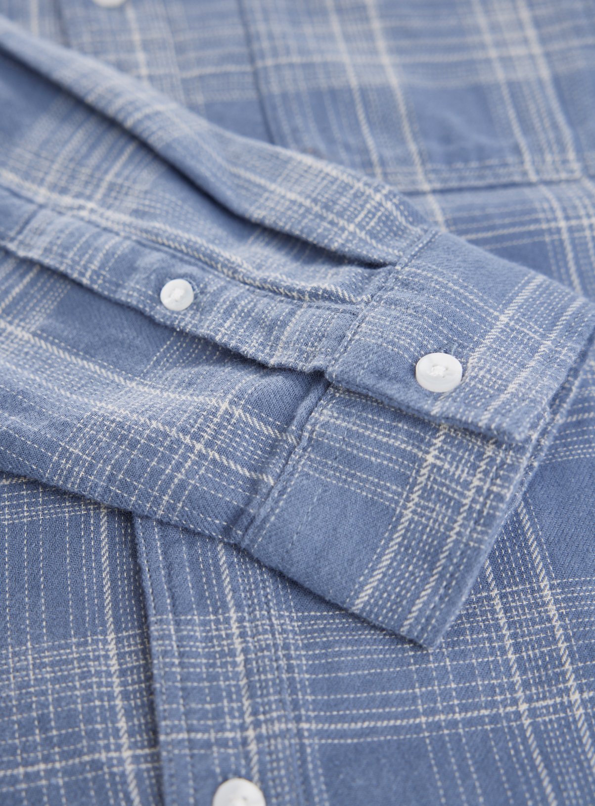 Blue Checked Brushed Long Sleeve Shirt XXL - Image 4 thumbnail