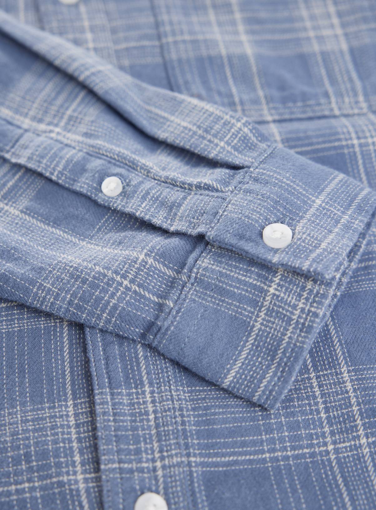 Blue Checked Brushed Long Sleeve Shirt XXL - Image 4