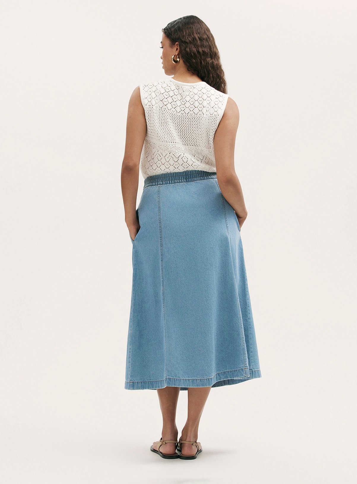 FINERY Winona Denim Skirt Light Blue 12 - Image 4 thumbnail