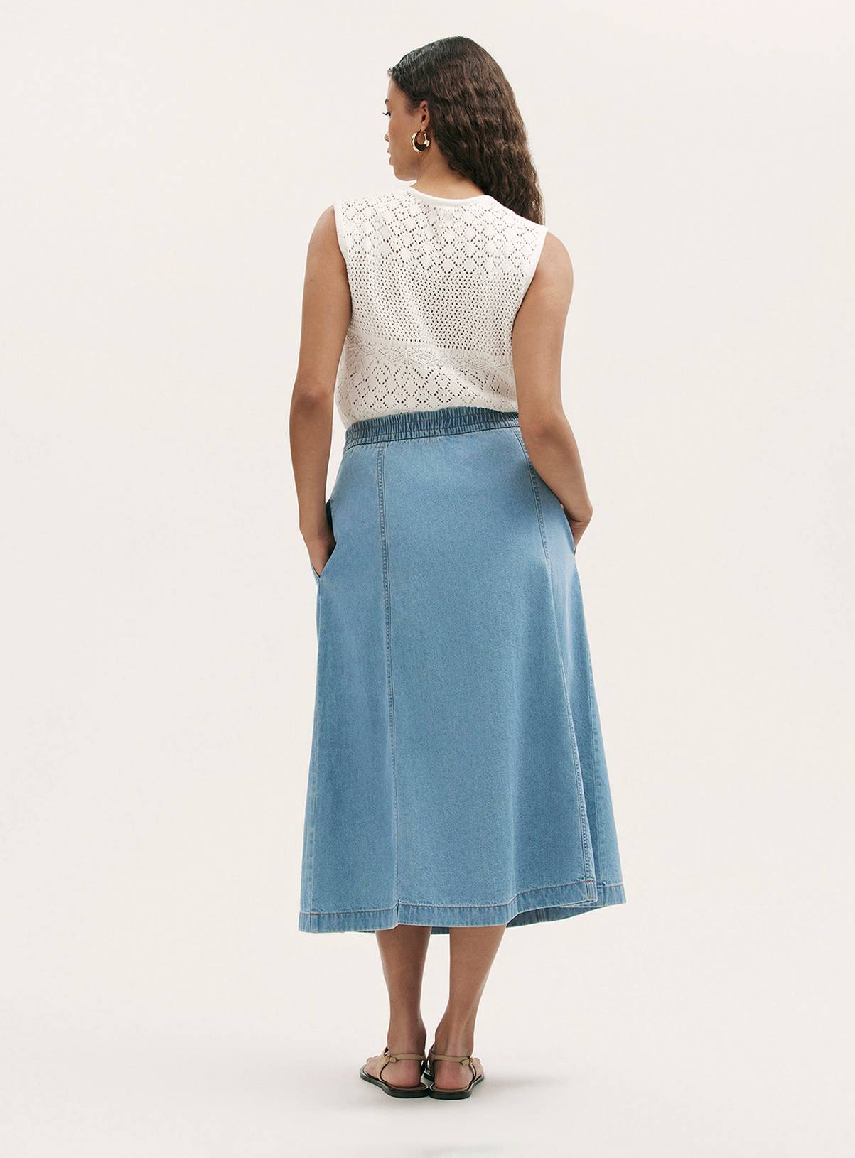 FINERY Winona Denim Skirt Light Blue 12 - Image 4