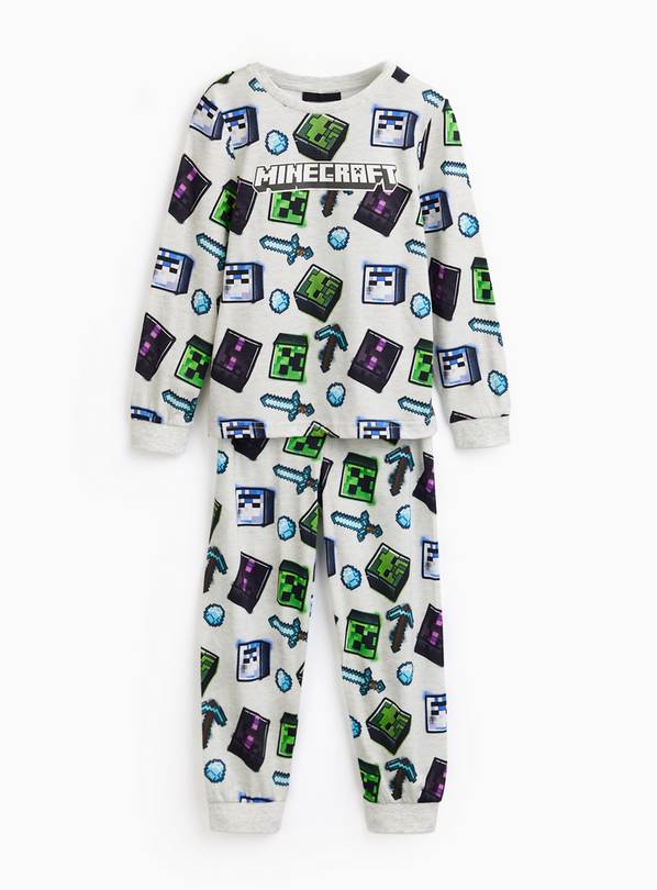 Minecraft Grey Print Jersey Pyjamas 6-7 years