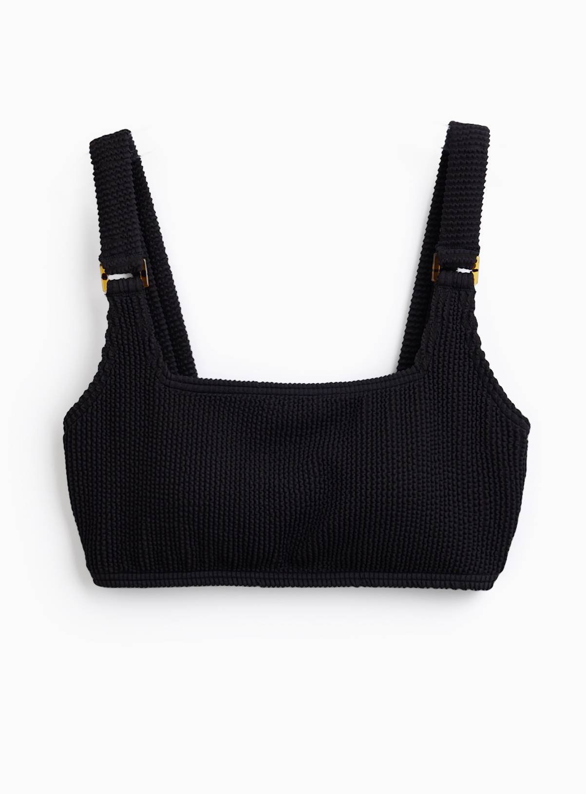 Black Crinkle Square Neck Bikini Top 20 - Image 3