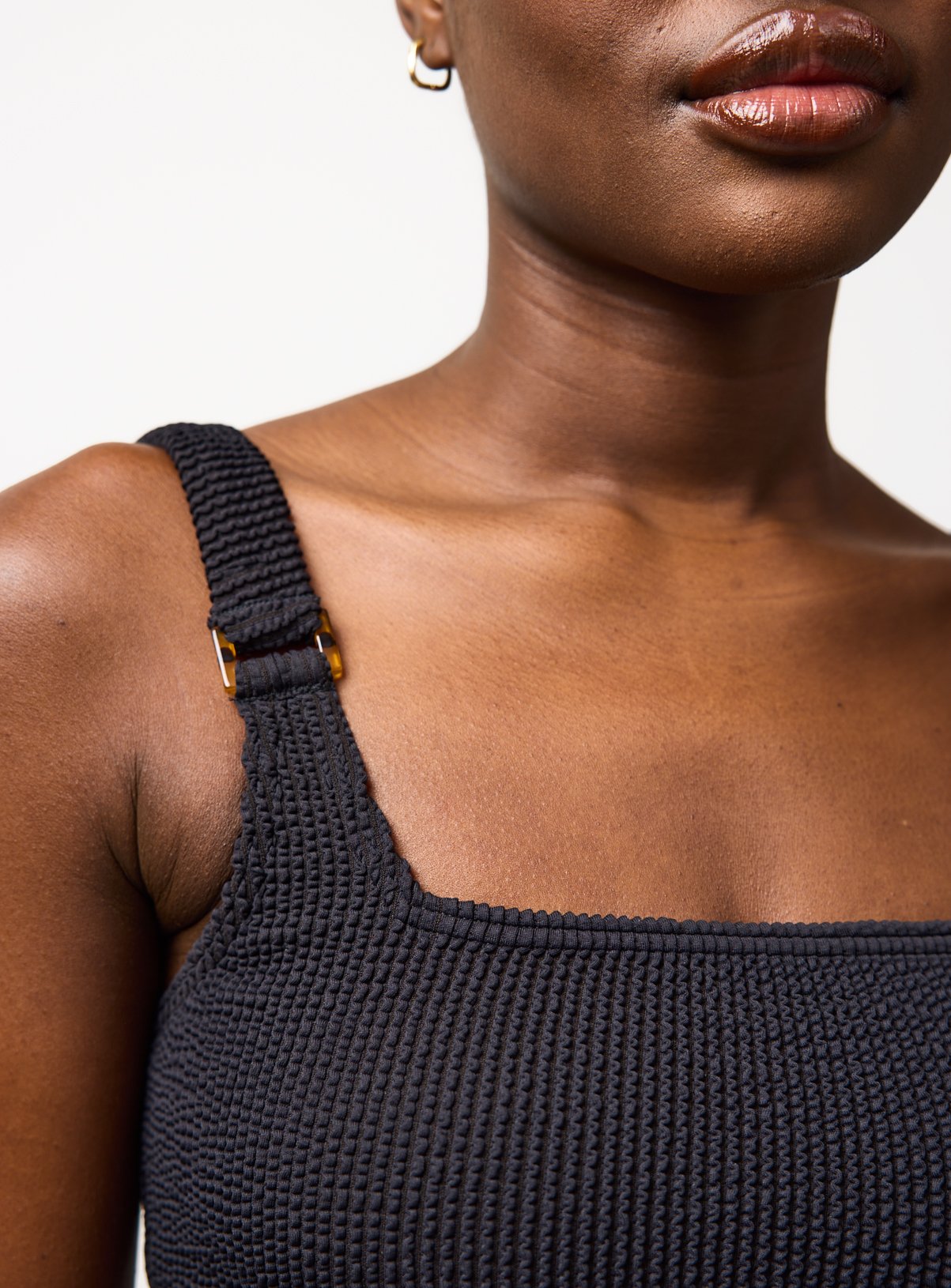 Black Crinkle Square Neck Bikini Top 20 - Image 5 thumbnail