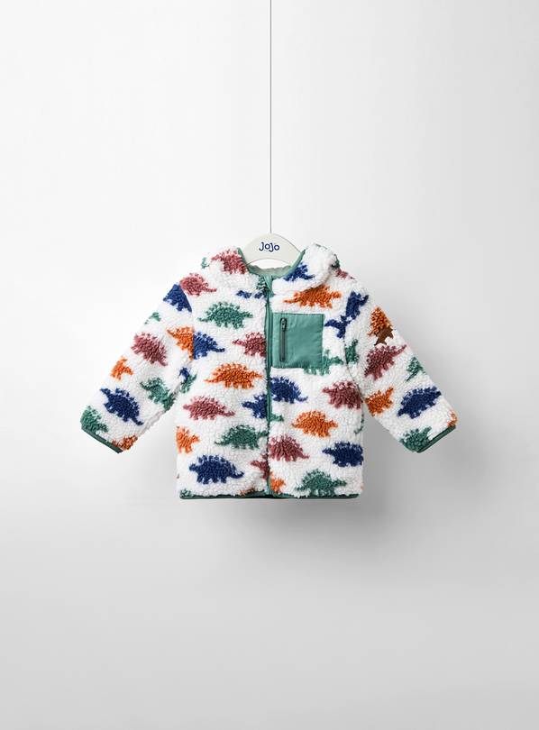 JOJO MAMAN BÉBÉ Stegosaurus Hooded Borg Jacket 6-12 months
