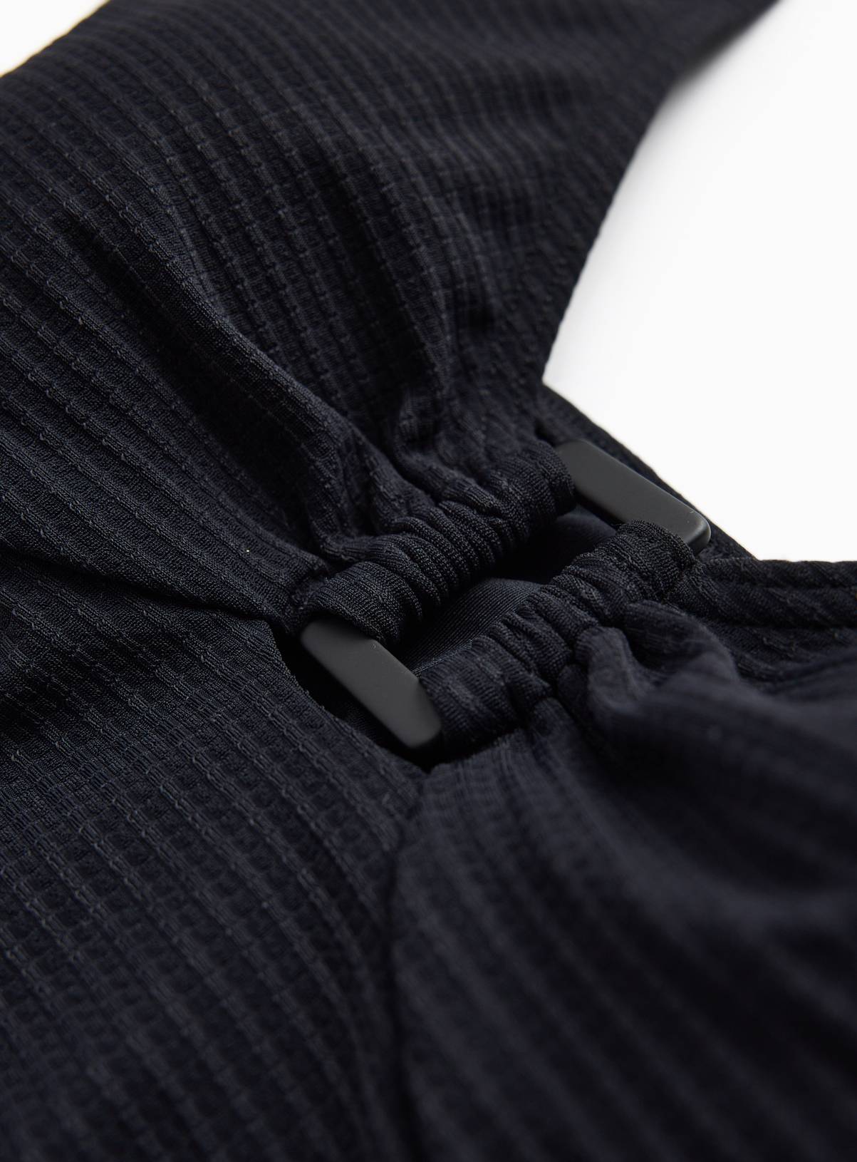 Black Square Ring Textured Tankini Top 18 - Image 5