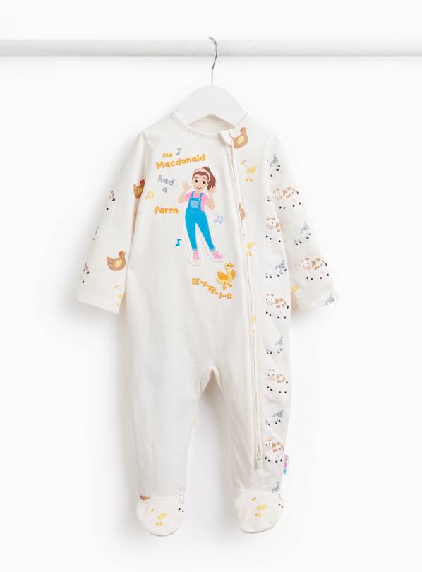White Old MacDonald Print Sleepsuit 18-24 months