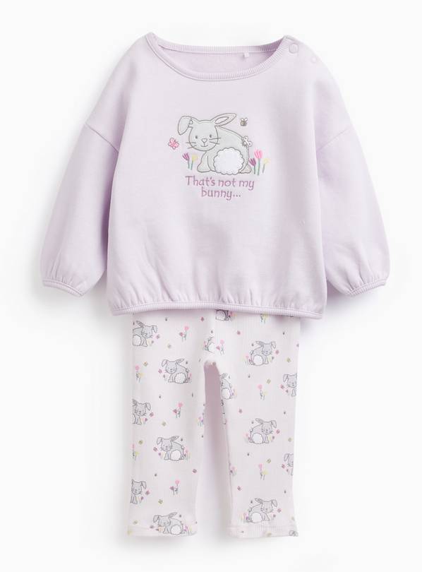 Lilac That's Not My Bunny Print Sweat & Leggings Set Up to 3 mths