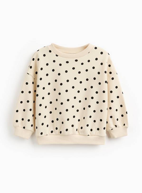 Cream Mono Spot Sweatshirt 8 years