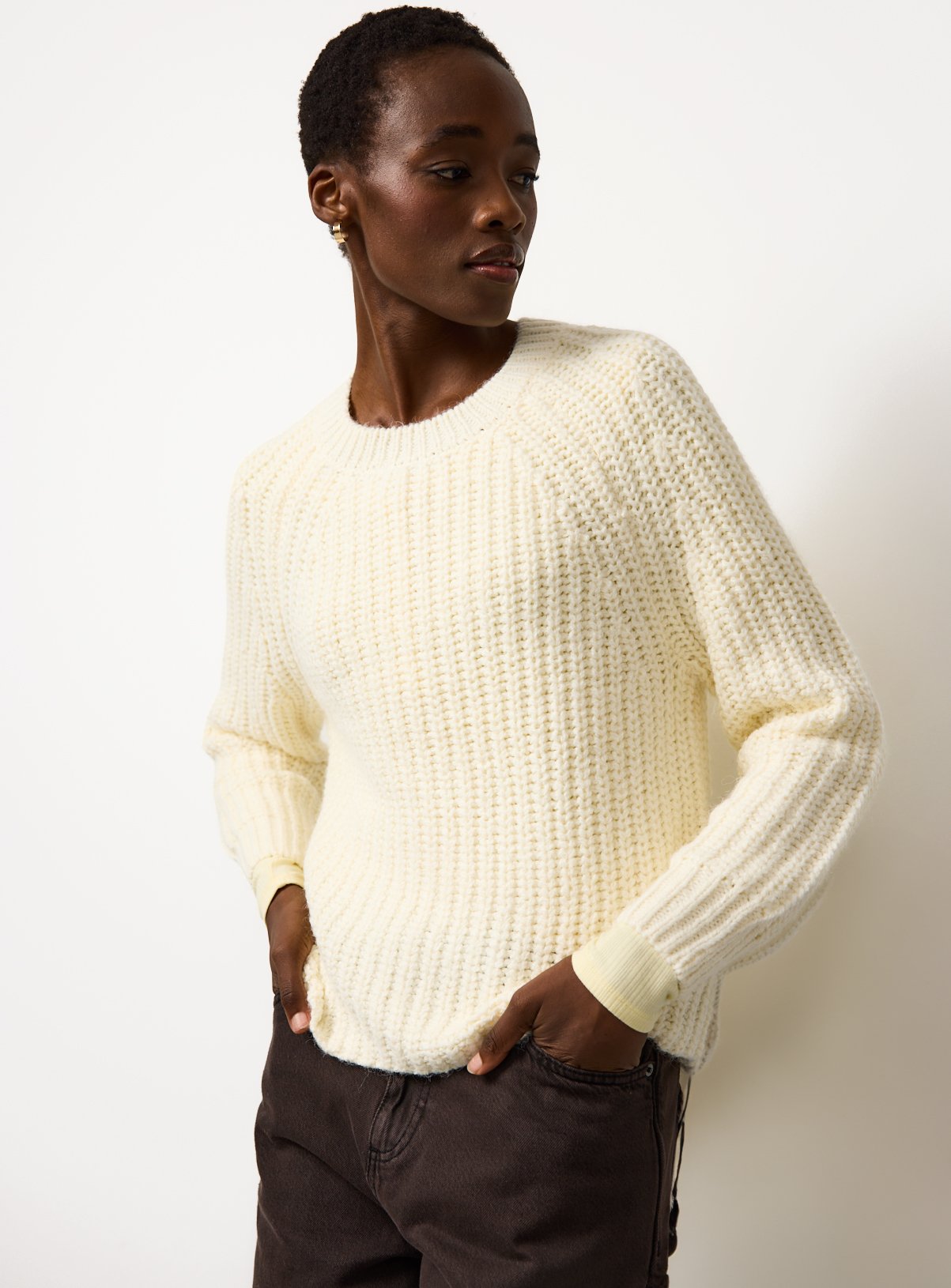 Cream Fisherman Cable Knit Jumper 8 - Image 1 thumbnail