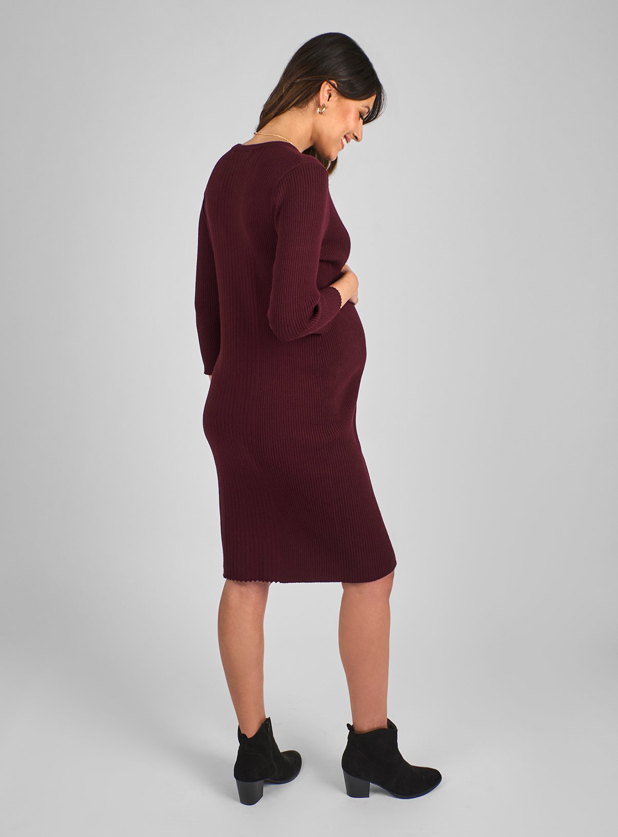 JOJO MAMAN BÉBÉ Ribbed Mini Maternity And Nursing Dress L - Image 2 thumbnail
