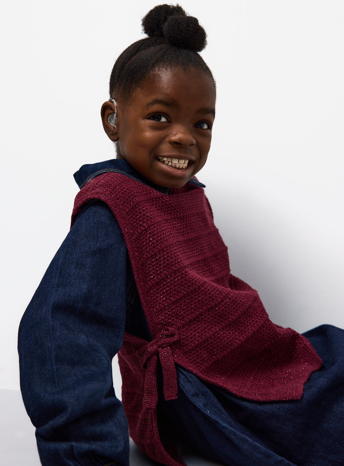 Red Red Glitter Tie Side Knitted Tank - Tu by Sainsbury's