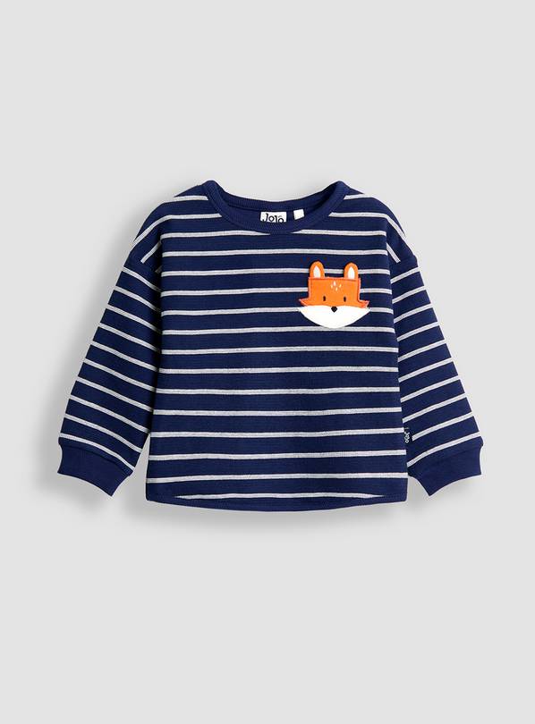 JOJO MAMAN BÉBÉ Fox Applique Pocket Top 6-12 months