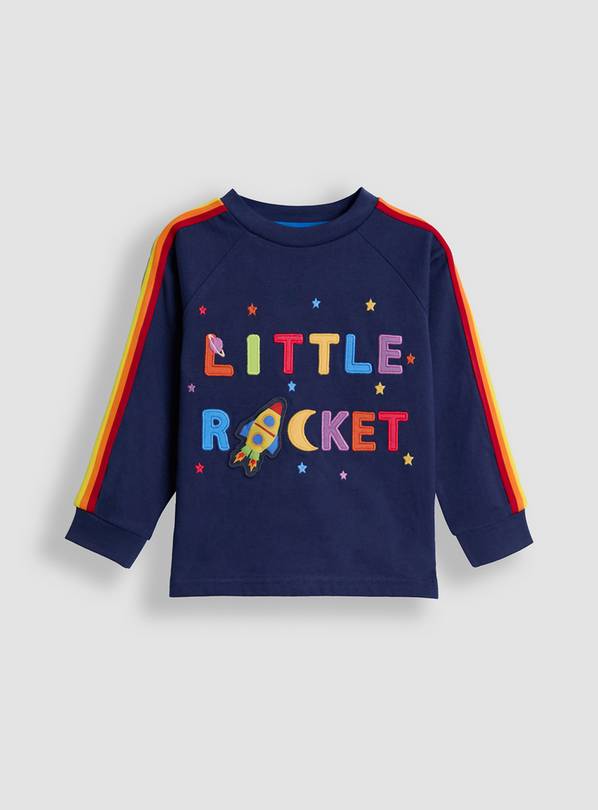 JOJO MAMAN BÉBÉ Rocket Applique Top 6-12 months