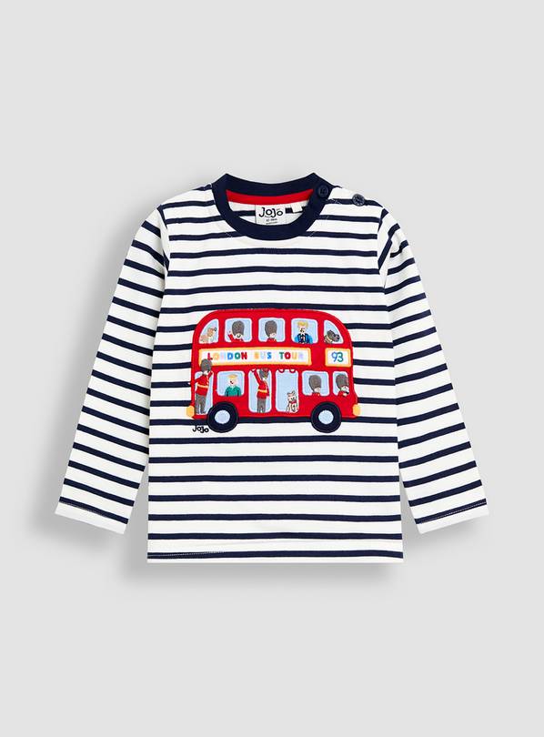 JOJO MAMAN BÉBÉ London Bus Applique Top 6-12 months