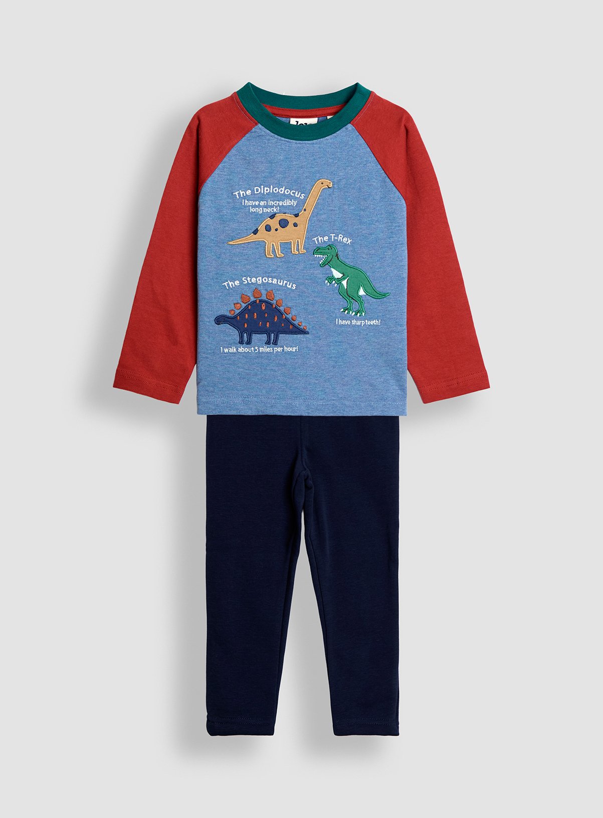 Blue Blue JOJO MAMAN BÉBÉ 2-Piece Dino Facts Top And Leggings Set (6-12 Months) - JoJo Maman Bebe by Sainsbury's