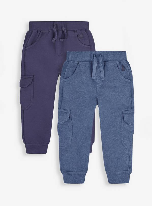 JOJO MAMAN BÉBÉ 2 Pack Cargo Joggers 6-12 months