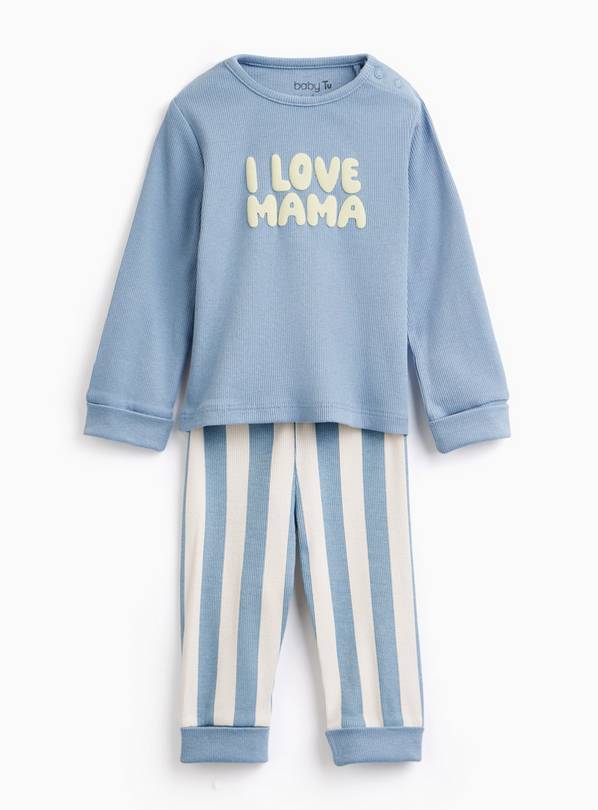 Blue I Love My Mama Pyjama Set 6-9 months