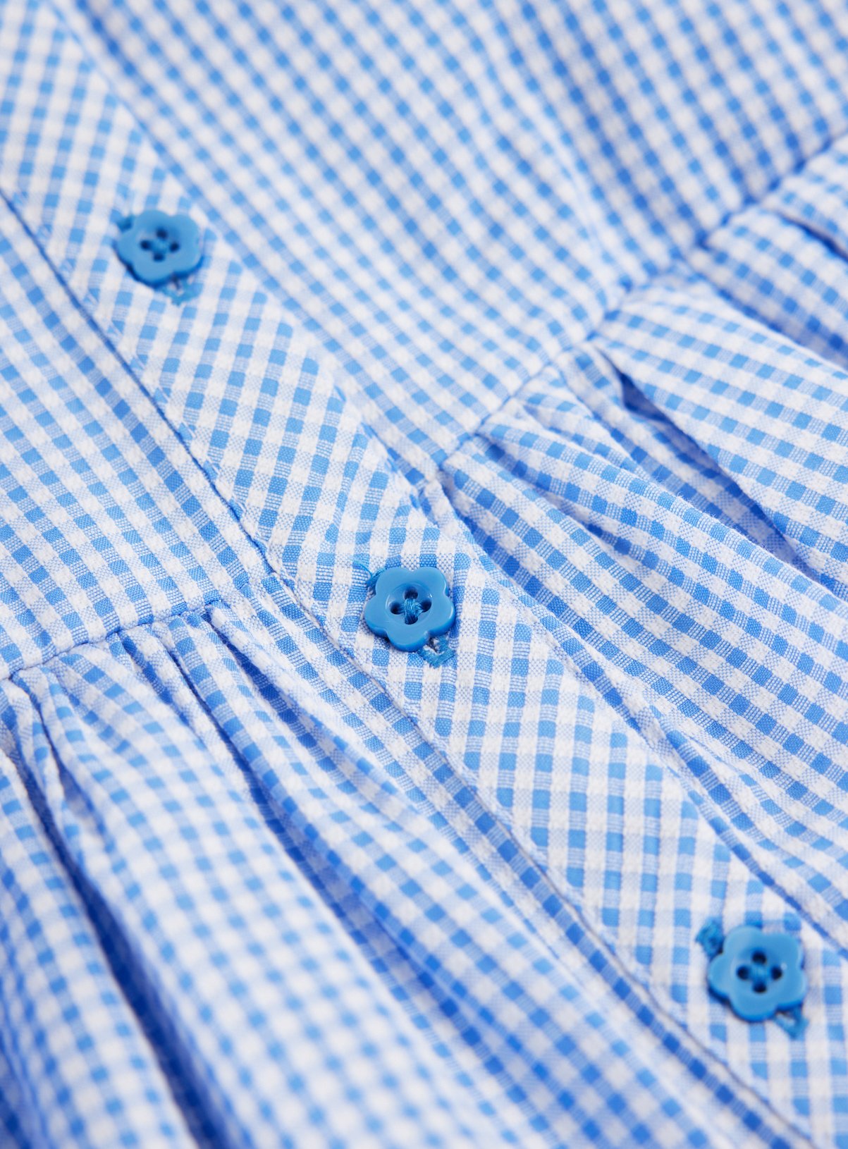 Blue Gingham Mock Pinafore & Polo Dress Set 7 years - Image 2 thumbnail