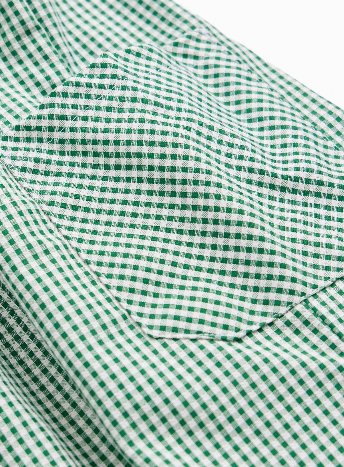 Green Gingham Mock Pinafore Dress & Polo Set 12 years - Image 3