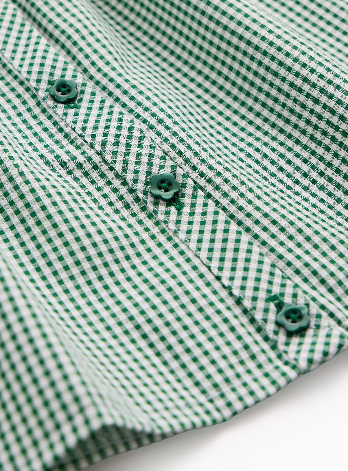 Green Gingham Mock Pinafore Dress & Polo Set 12 years - Image 4 thumbnail