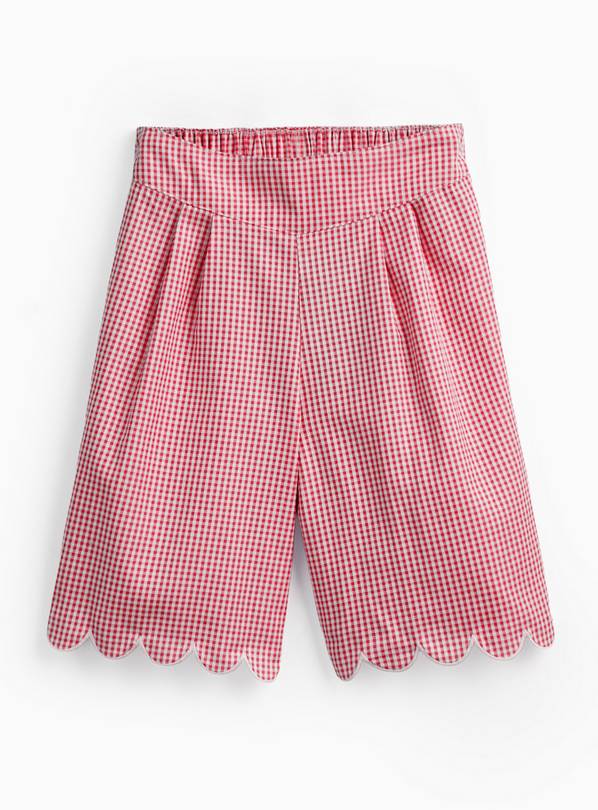 Red Gingham Scallop Edge Culottes 7 years