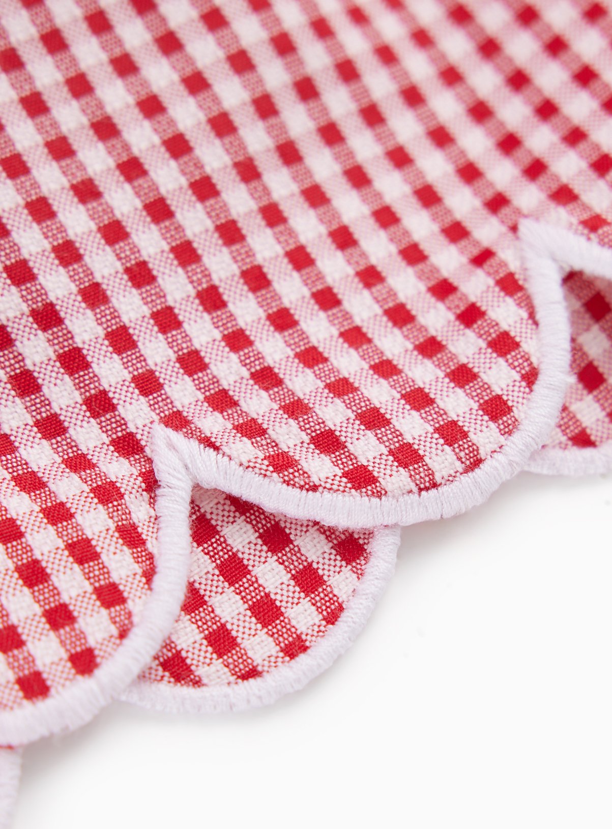 Red Gingham Cotton Blend Scallop Edge Culottes 12 years - Image 4 thumbnail