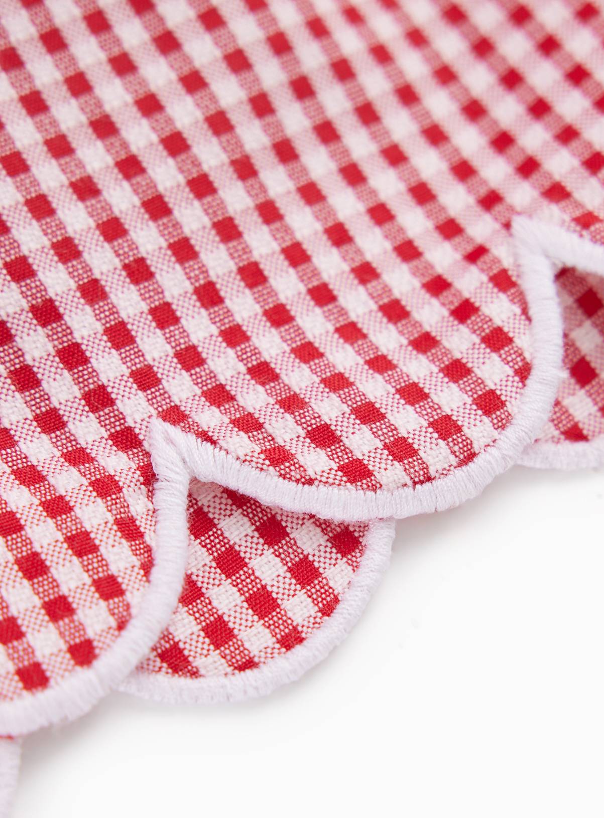 Red Gingham Cotton Blend Scallop Edge Culottes 12 years - Image 4