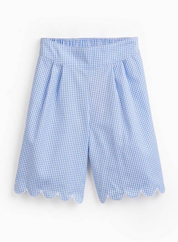 Blue Gingham Scallop Edge Culottes 6 years