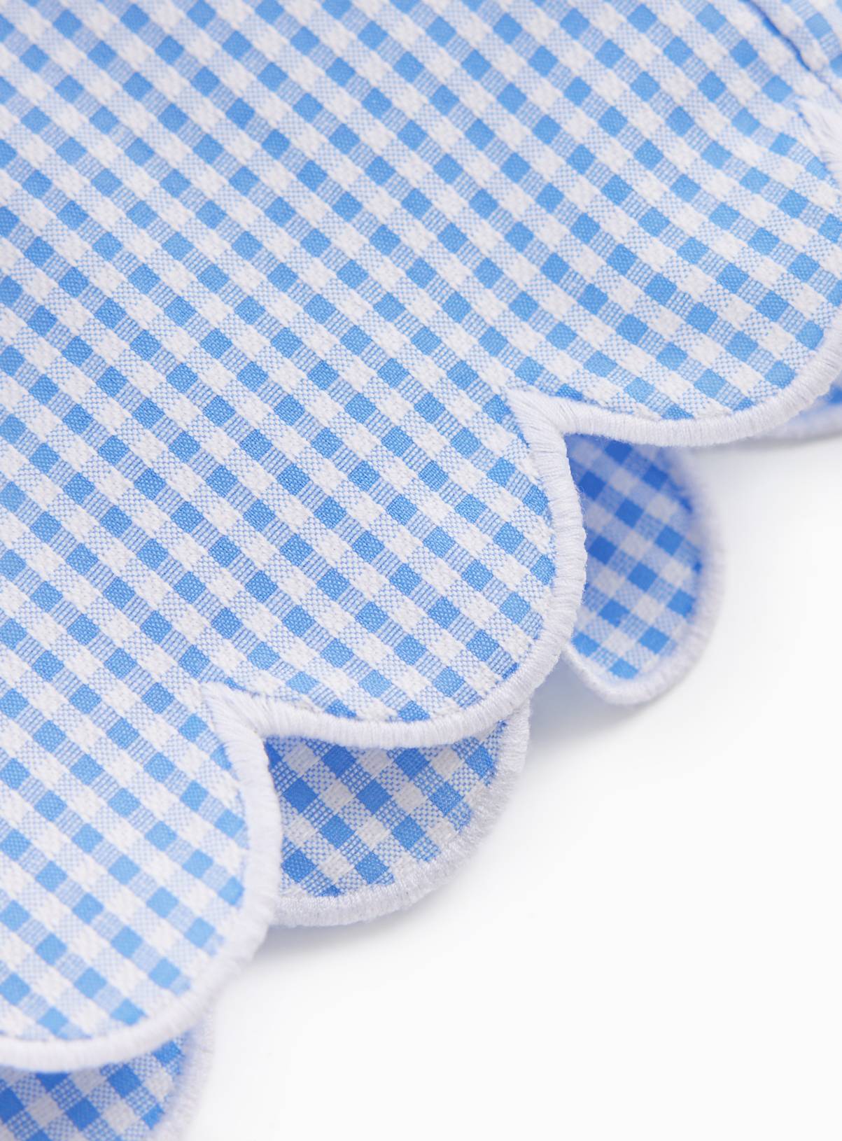 Blue Gingham Scallop Edge Culottes 12 years - Image 4