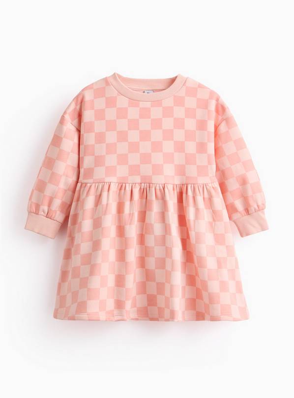 Pink Checkerboard Sweat Dress 2-3 years