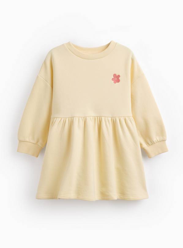 Yellow Flower Sweatshirt Dress 5-6 years
