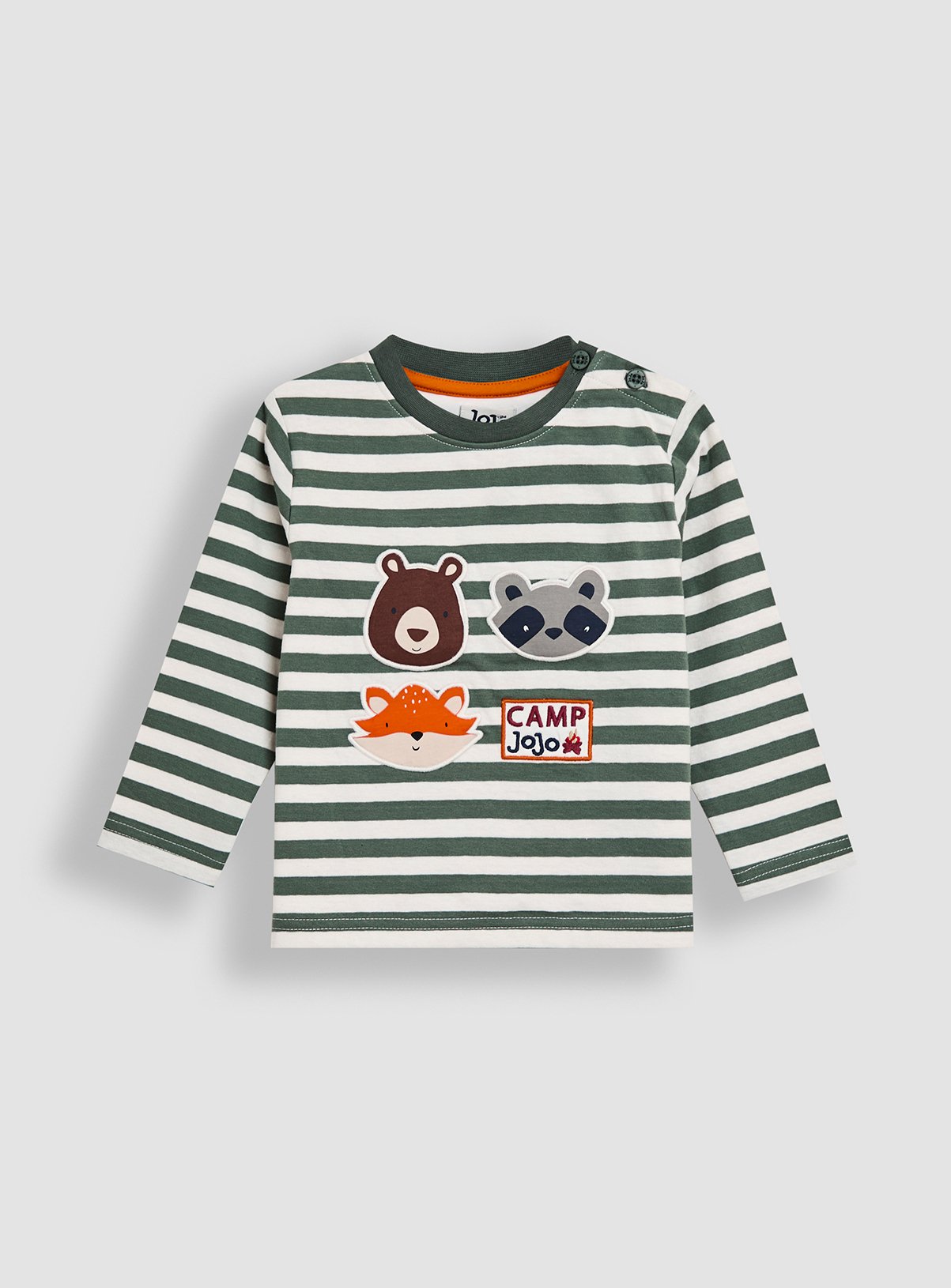 Khaki Khaki JOJO MAMAN BÉBÉ Woodlands Friends Applique Top (3-4 Years) - JoJo Maman Bebe by Sainsbury's