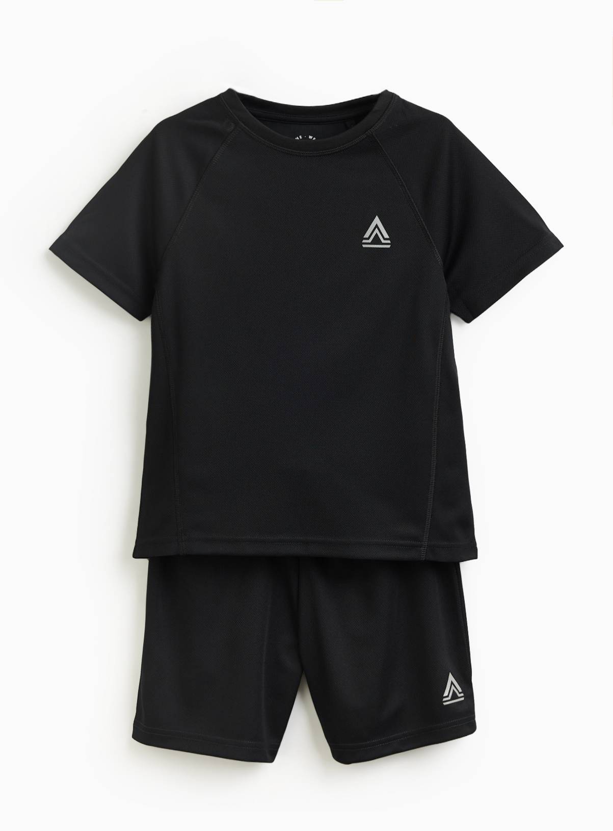 Black Polyester Active Short Sleeve T-Shirt and Shorts Set 4 years - Image 3