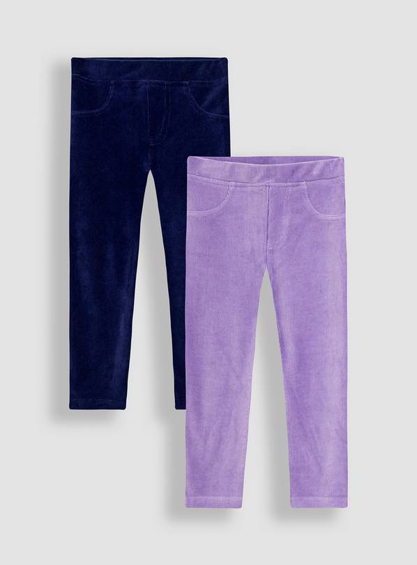 JOJO MAMAN BÉBÉ 2 Pack Jersey Cord Jeggings 6-12 months