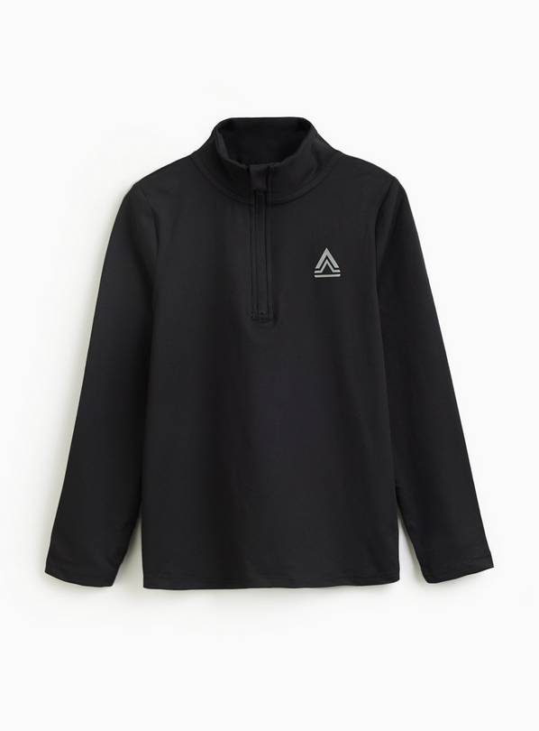 Black Half Zip Funnel Neck Active Sweatshirt 9 years