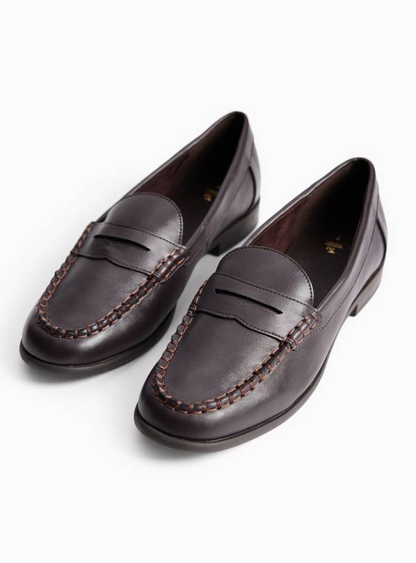 Brown Faux Leather Loafers 3