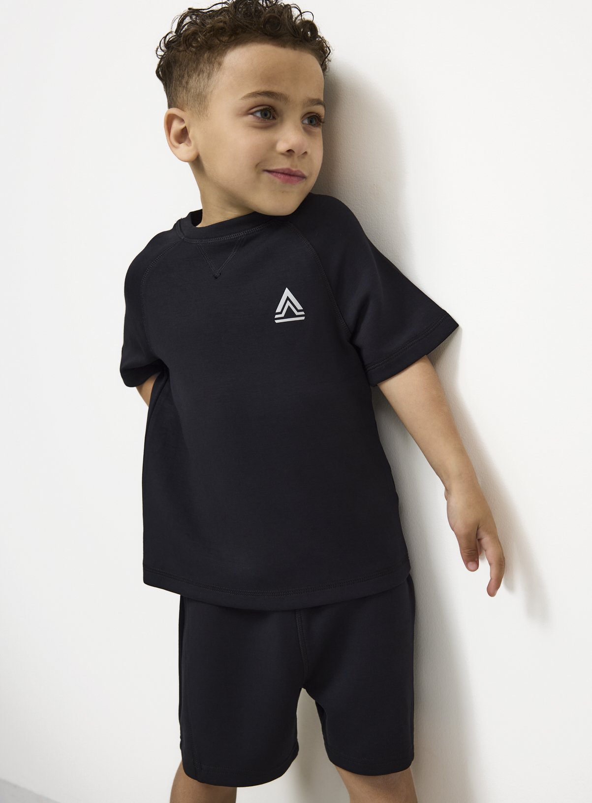 Black Modal Short Sleeve T-Shirt and Shorts Set 11 years - Image 2 thumbnail