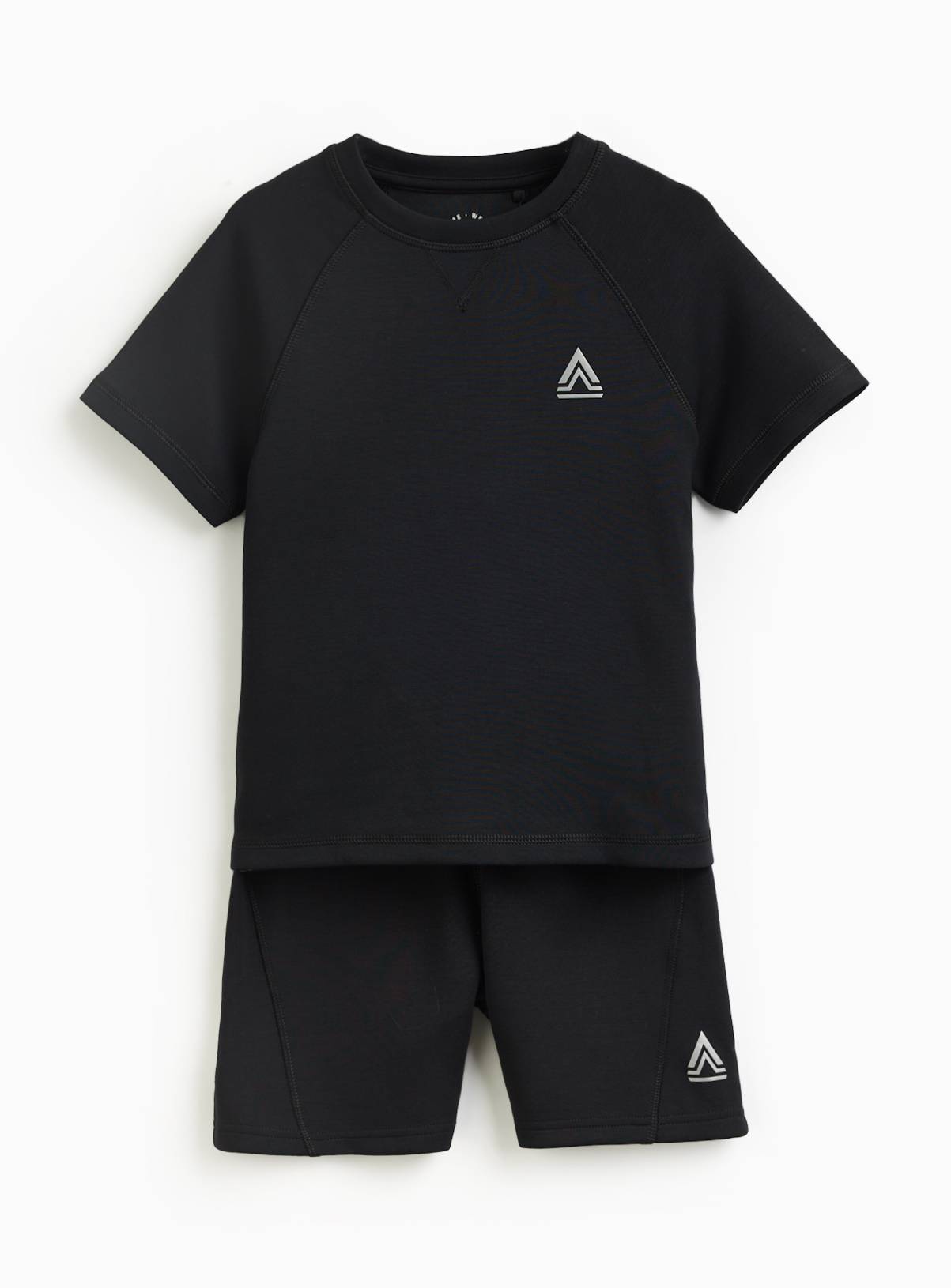 Black Modal Short Sleeve T-Shirt and Shorts Set 11 years - Image 3