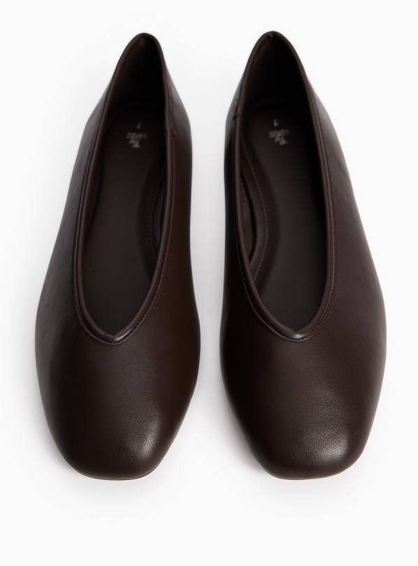 Brown High Vamp Ballerina Shoes 7