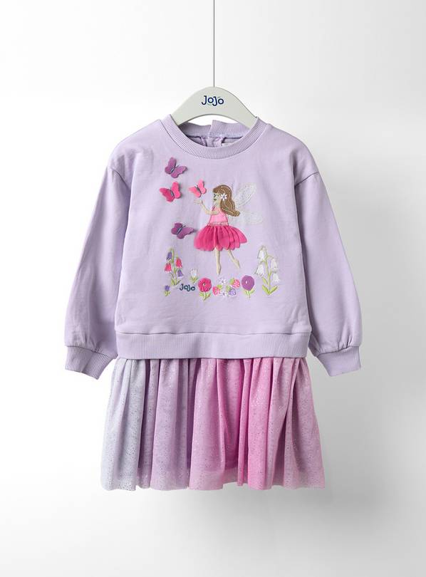 JOJO MAMAN BÉBÉ Fairy Applique Combo Dress 6-12 months
