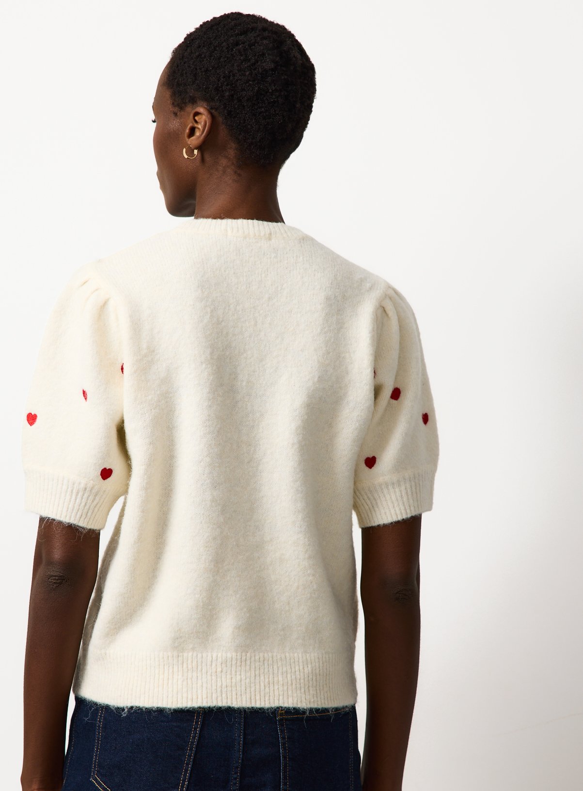 Cream Valentine's Day Heart Print Knitted Top 12 - Image 4 thumbnail