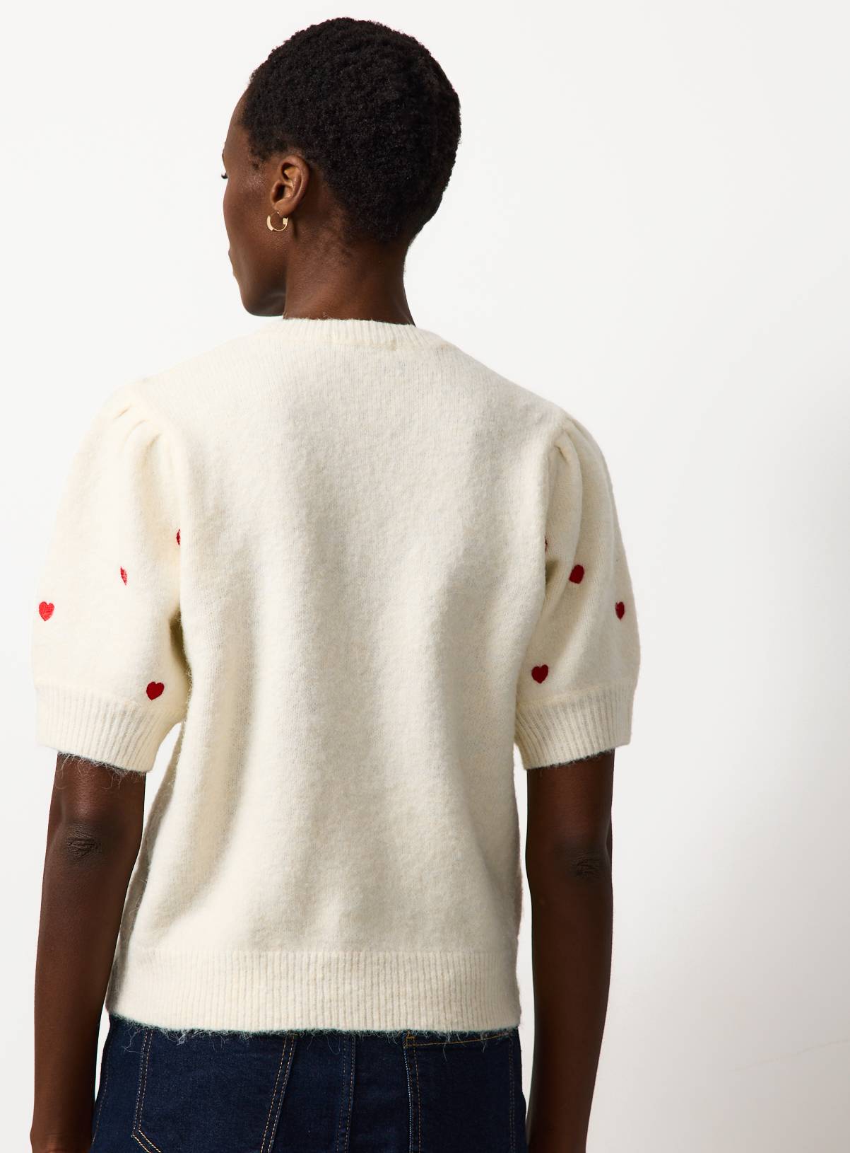 Cream Valentine's Day Heart Print Knitted Top 12 - Image 4