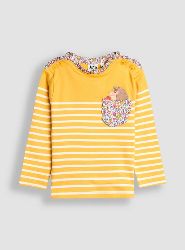 JOJO MAMAN BÉBÉ Hedgehog Pocket Frill Top 6-12 months