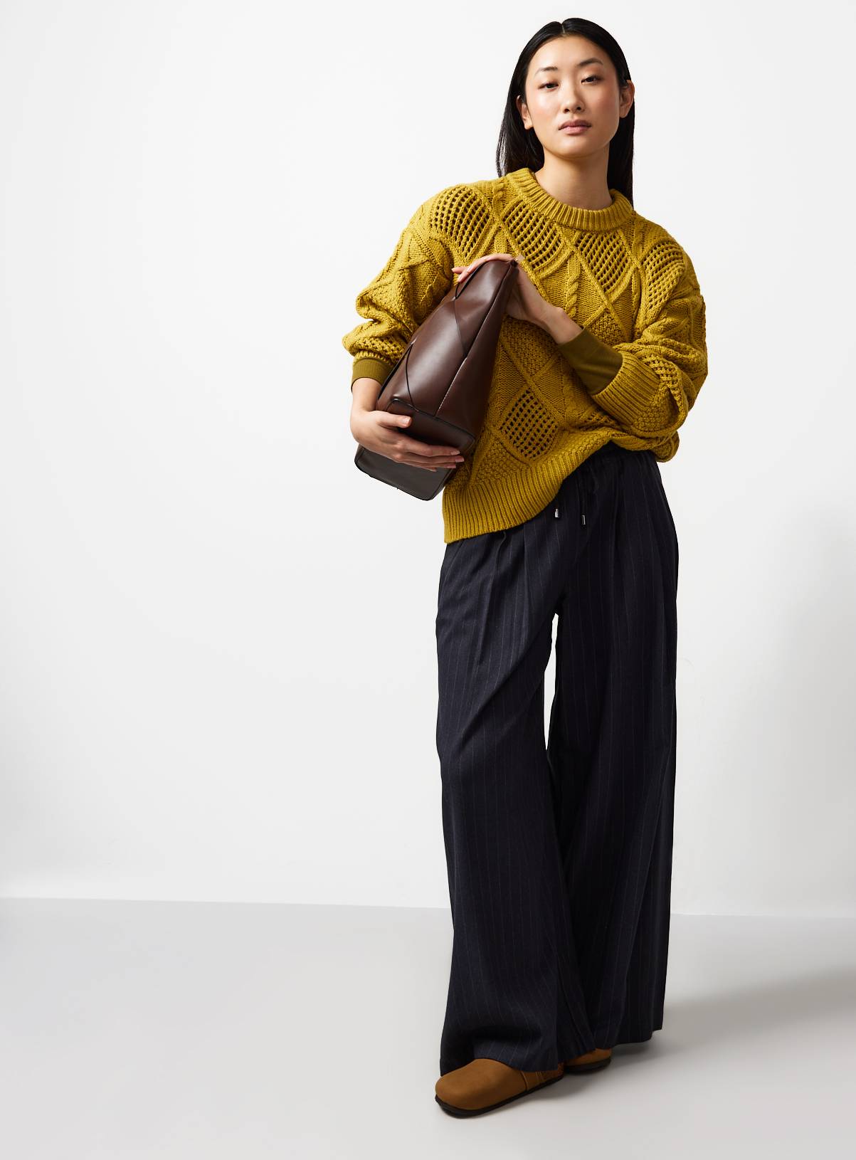 Mustard Cable Knit Jumper 10 - Image 2