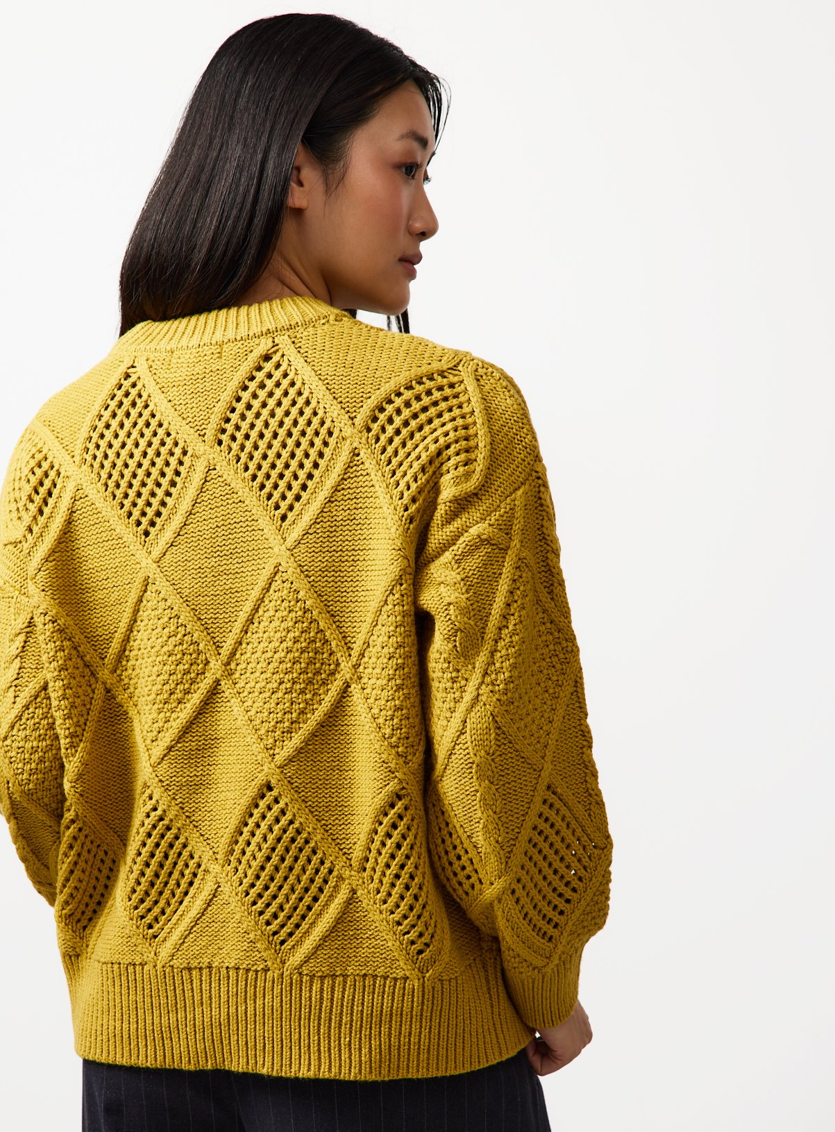 Mustard Cable Knit Jumper 10 - Image 4 thumbnail