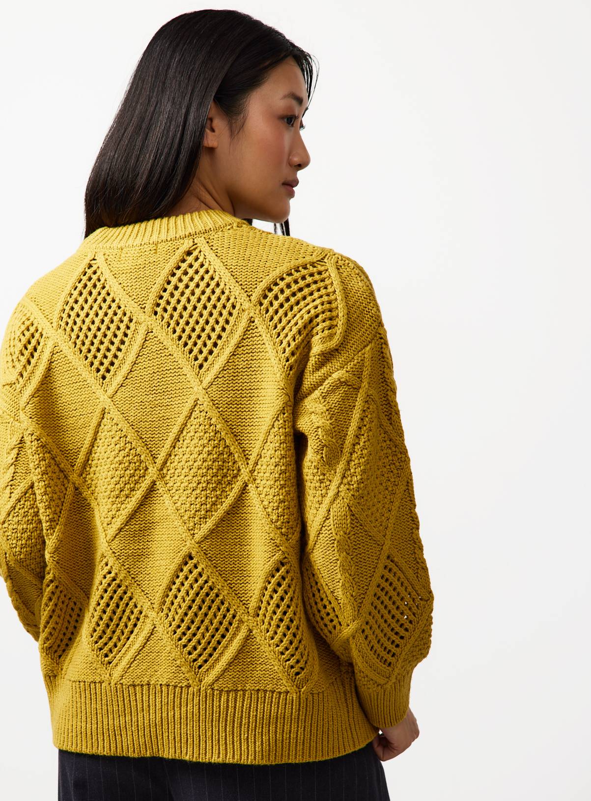 Mustard Cable Knit Jumper 10 - Image 4