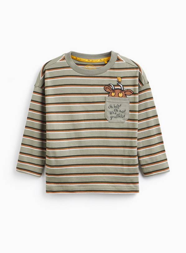 Green Striped Grufallo Long Sleeve T-Shirt 1-2 years