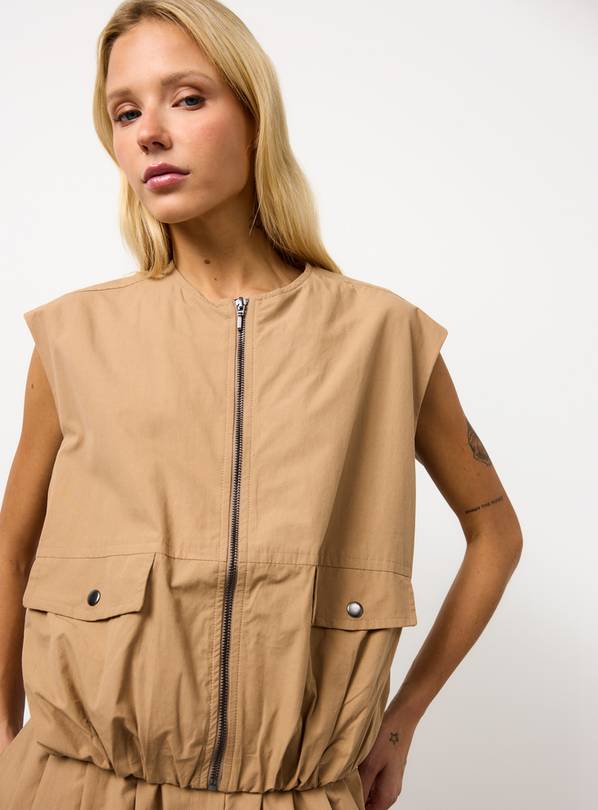 Stone Poplin Utility Waistcoat 16
