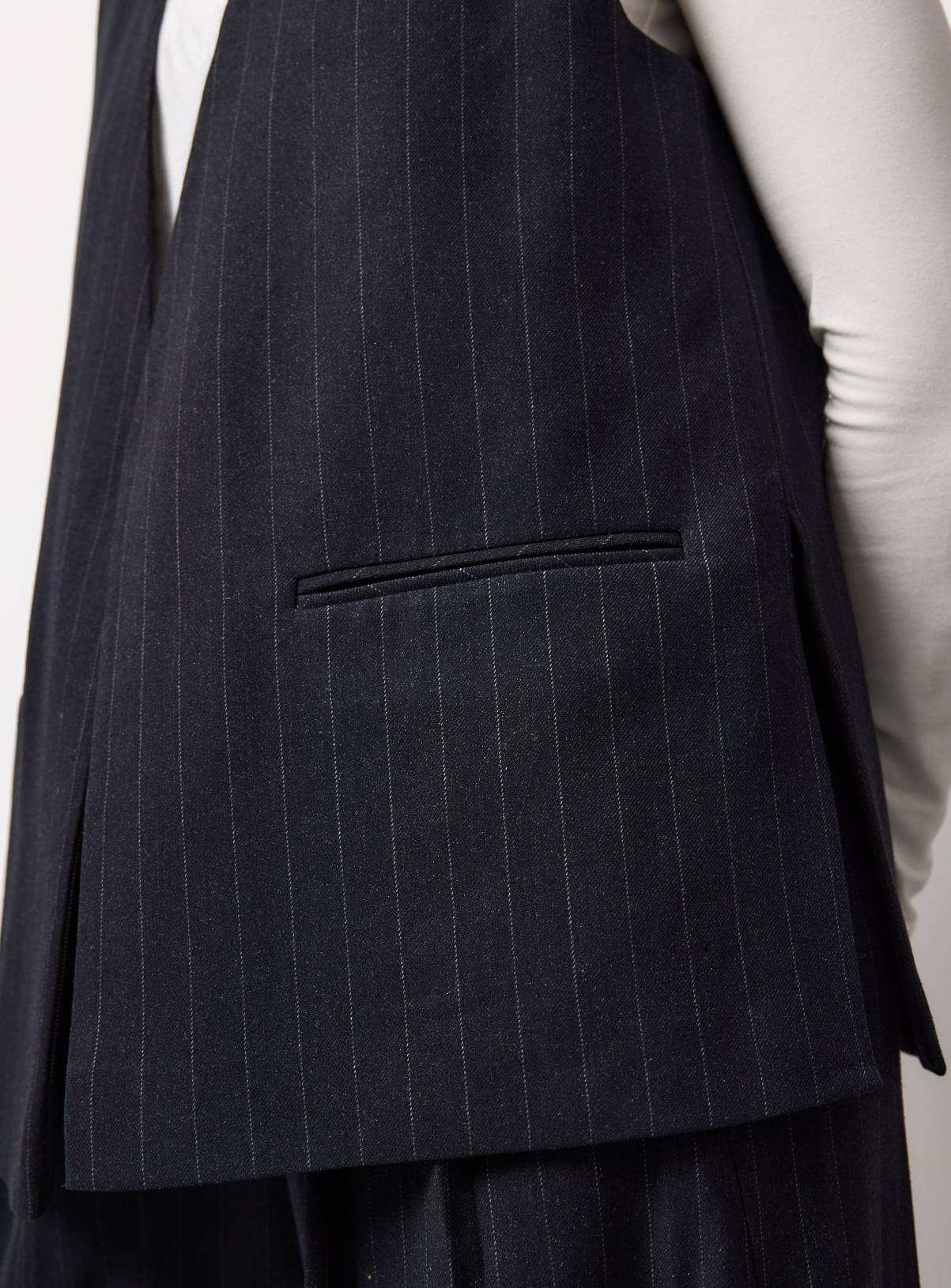 Navy Pinstripe Waistcoat 8 - Image 2