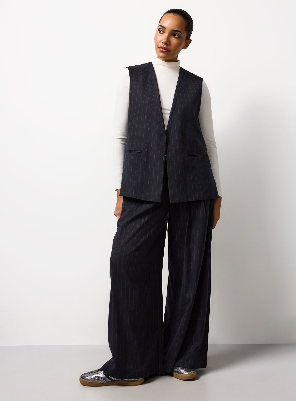 Navy Pinstripe Waistcoat 8 - Image 3 thumbnail